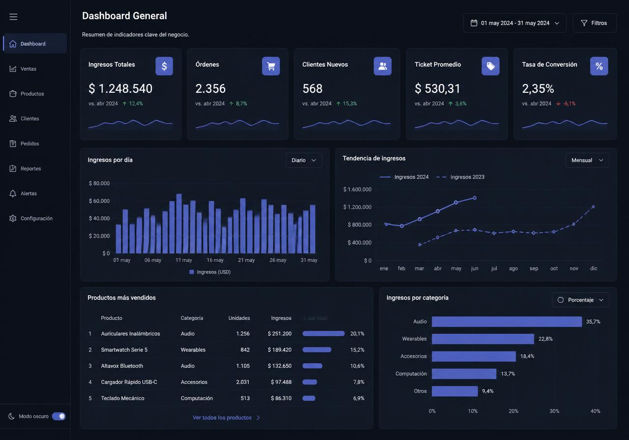 Tablero de gestión general desarrollado por BTN Consulting